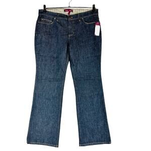 New IZOD Womans Sz 12‎ Flare Jeans Blue Denim Stretch Blue Pockets NWT